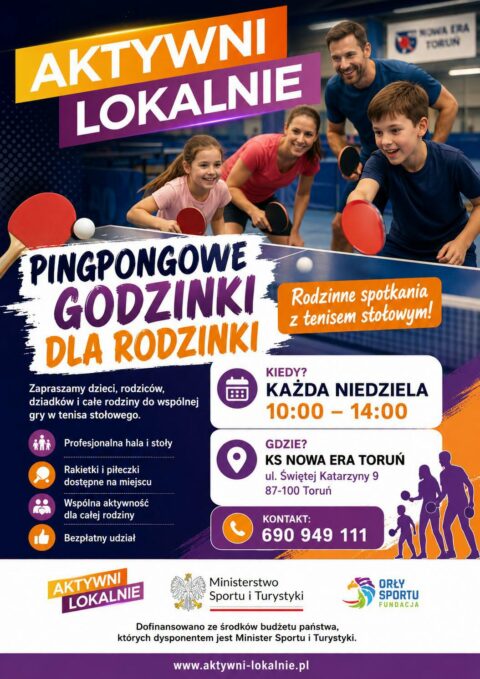 Pingpongowe Godzinki dla Rodzinki – aktywna niedziela w KS Nowa Era Toruń