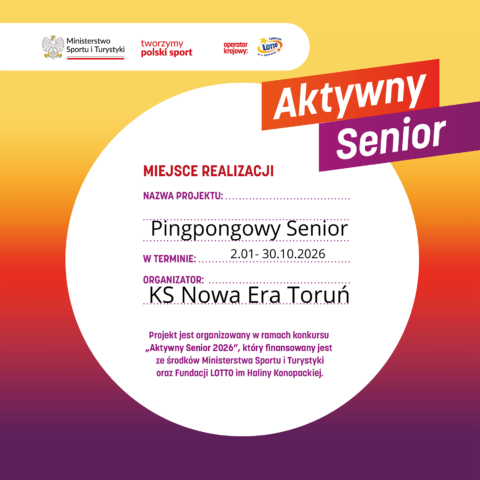 🏓 PINGPONGOWY SENIOR – RUSZAMY Z KOLEJNĄ EDYCJĄ! 💪😊